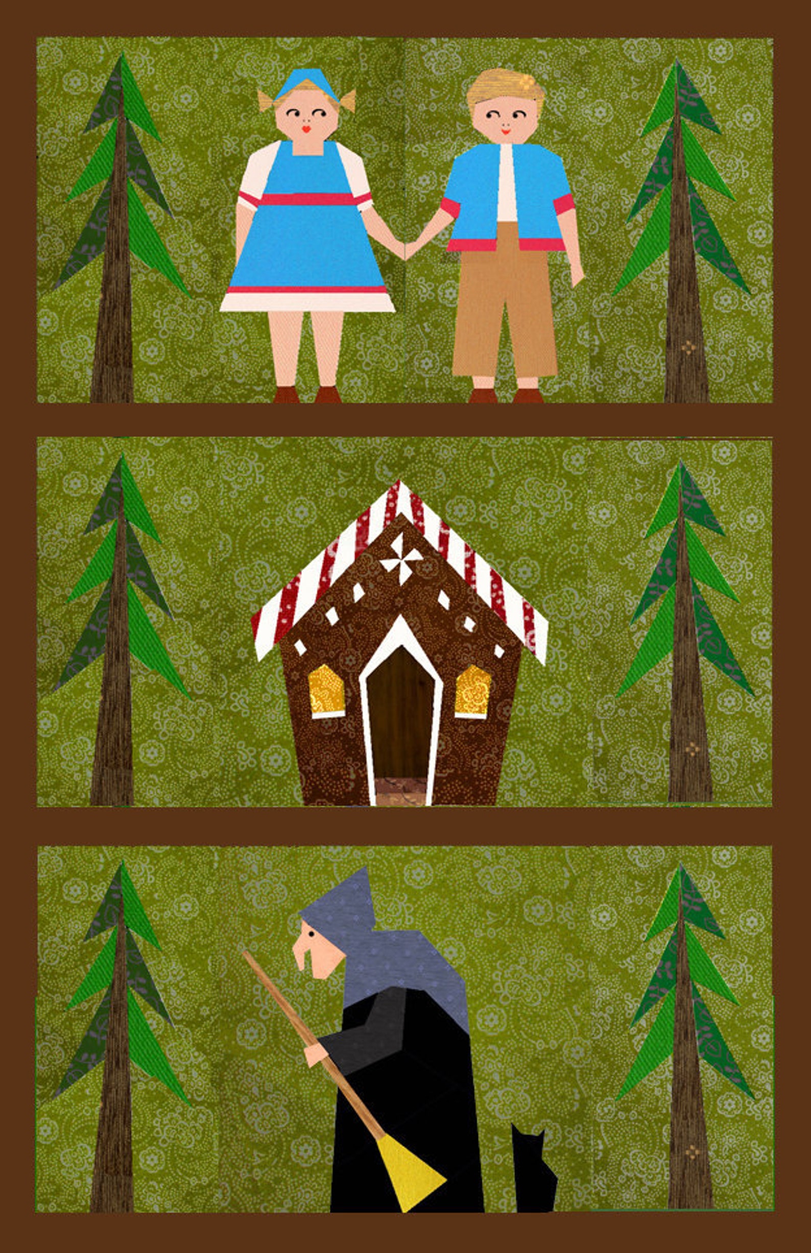 Gingerbread House Quilt Block, Paper Pieced Quilt Pattern, PDF Pattern
