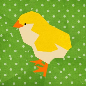 Easter Chick quilt block, paper pieced quilt pattern, PDF pattern, instant download, chick pattern