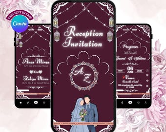 Islamic Nikah Invitation Video | Editable Canva Template
