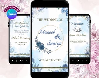Elegant Nikah Invitation Video | Islamic Wedding Evite (Canva)
