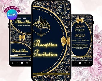 Elegant Nikah Invitation Video | Islamic Wedding Evite Canva