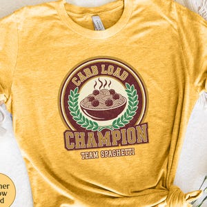 Carb Load Champion-tröja, Team Spaghetti Pasta Lover-tröja, löparpresent, löpartröja, kolhydratladdningspresent, maratonlöpare-present