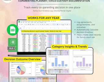 Coparenting Decision Log & Custody Tracker | Family Court Evidence Planner