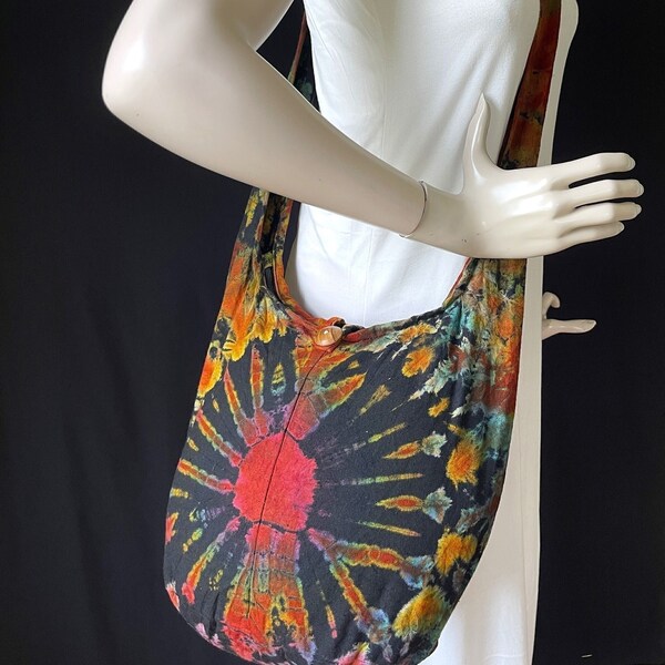 Tie Dye Embroidered Shoulder Bag