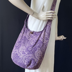 Paisley Crossbody Bag Boho Hippie Sling Light Weight Cotton Purse Medium
