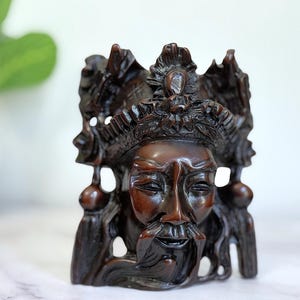 Chinese Emperor Warlord Wall Hanging Sculpture Resin Figurine 5.5 &quot;