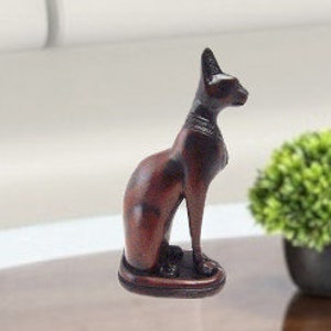 Small Egypt Cat Statue Bastet God Polyresin Sculpture Decor  5"