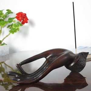 Buddha Hand Incense Holder Resin Statue Wall Sculpture 7.5&quot;