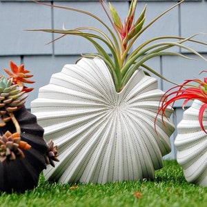 Handmade Flower Vase Porcelain Pottery Stoneware Home Decor 6.6" (F-Palm S)