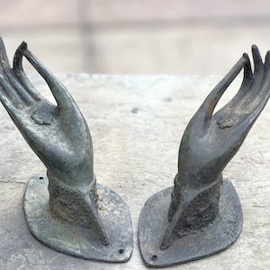 Buddha Hand Sculpture Bronze Door Knob Wall Hanging Buddha Statue 8&quot;