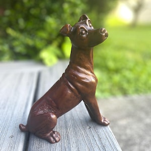 Sitting Dog Resin Statue | Cute Lifelike Dog Figurine | Home Decor Accent Shelf Decor 7.5&quot;