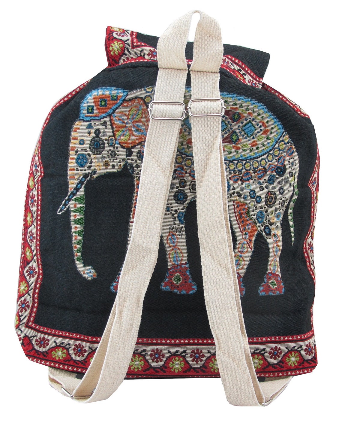 Elephant Backpack Purse Embroidered Large Boho Travel Bag Etsy