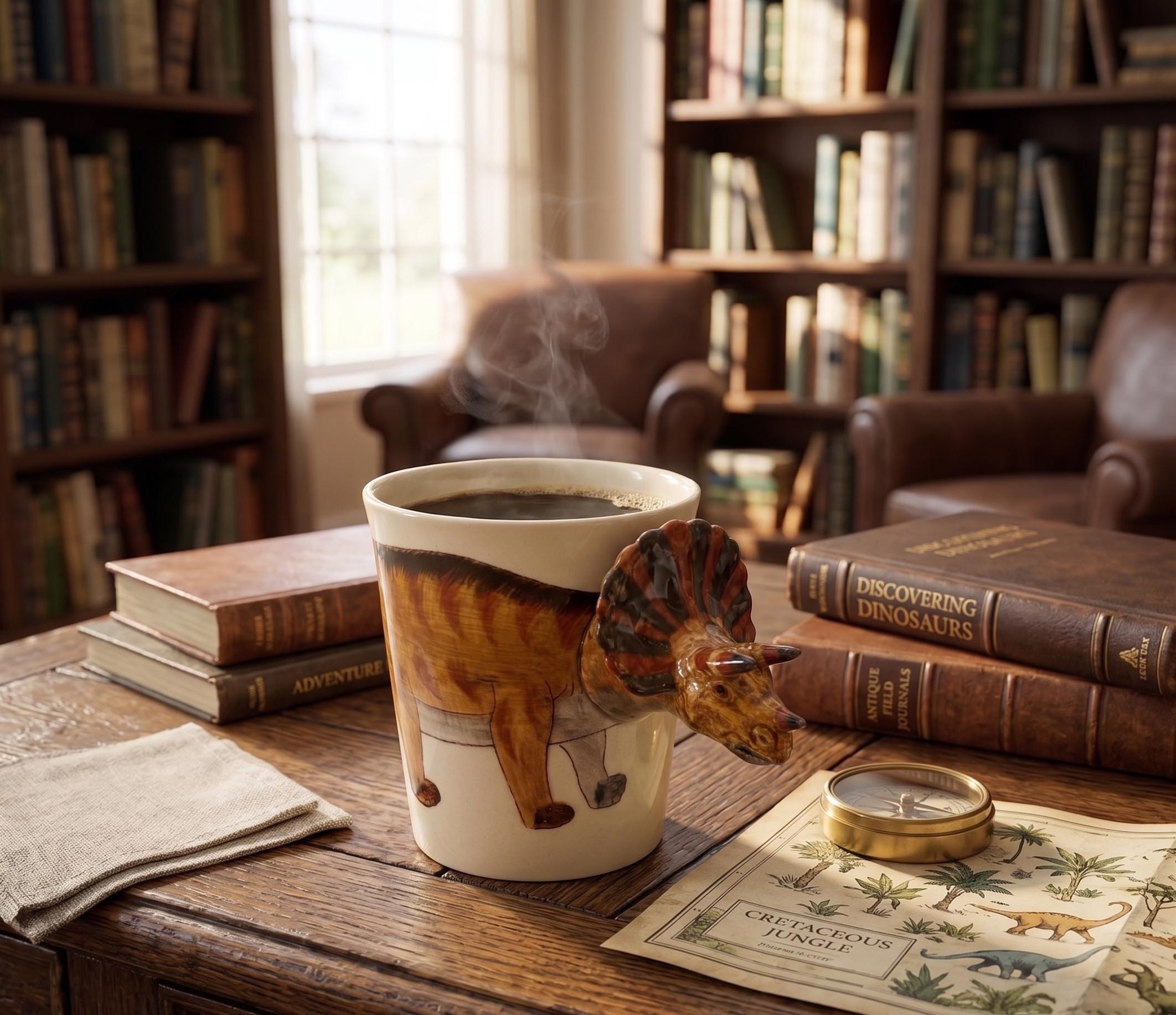 Triceratops Dinosaur Coffee Mug Porcelain Handpainted 3D Animal Shaped Hot  Drink Cup 10 Oz. - Etsy