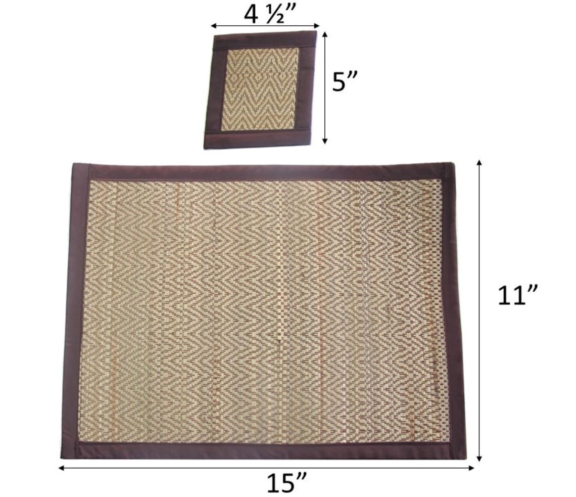 Straw Placemats and Coasters Set of 4 Rectangle Ecofriendly Etsy