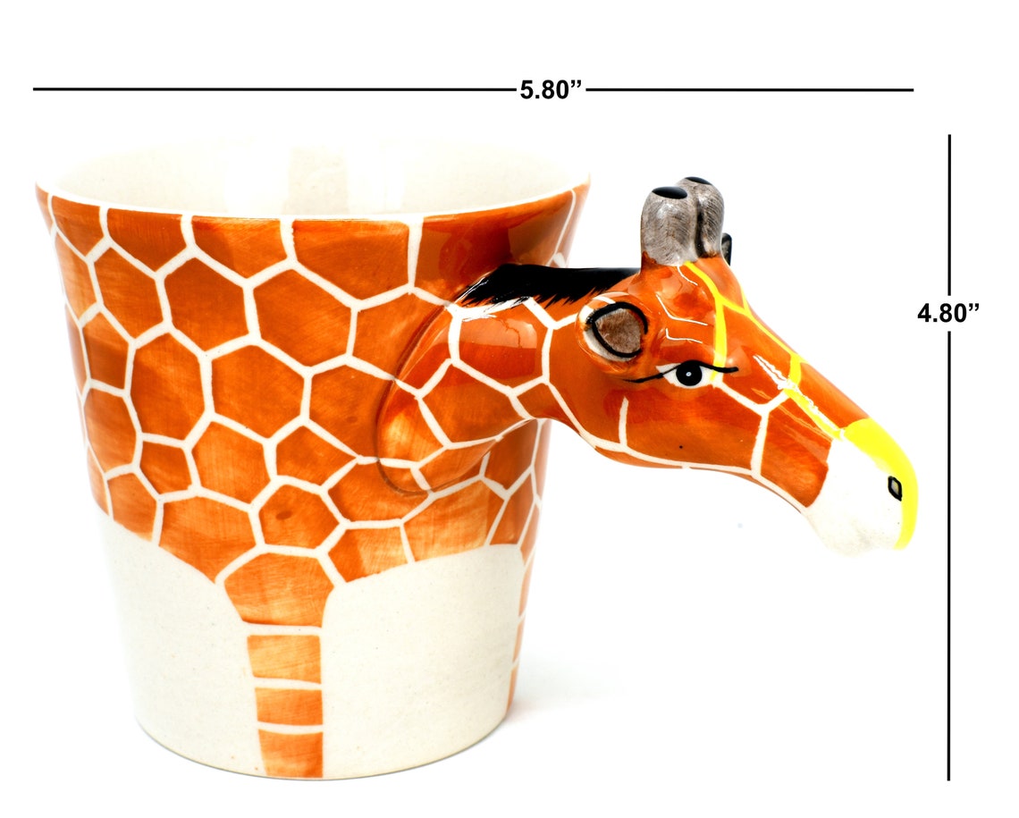 Giraffe Coffee Mug Porcelain Handpainted 3D Animal Shape Hot Etsy UK