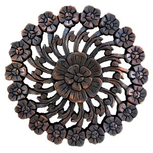 Teak Wall Panels Carved Wood Sculpture Hanging Home Decor 12&quot;