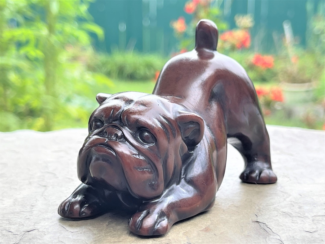 English Bulldog Figurine Small Dog Sculpture Figure Home