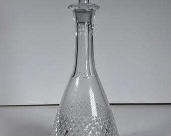 Tiffany Collection by Sigma Crystal Decanter Diamond Cut Whiskey Brandy Wine Bottle with Stopper Vintage Barware Home Decor