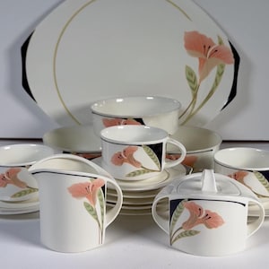Villeroy Boch Luxembourg Iris Porcelain Tableware Chop Plate Bowls Cups Creamer Sugar 1980s 1990s