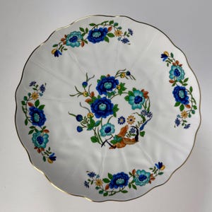 Pedestales para tartas de frutas o postres Aynsley Marlin Fine Bone China y porcelana de Limoges Francia con ribete dorado Compotas vintage