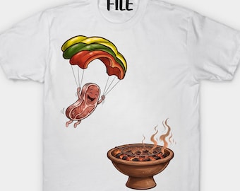 Funny Steak and Pepper BBQ PNG, Parachute Steak Clipart, Grilling Sublimation Design