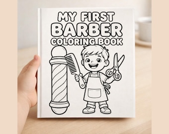 Barber Shop Coloring Book, Haircut Activity, 30 Pages (Digital Download PDF