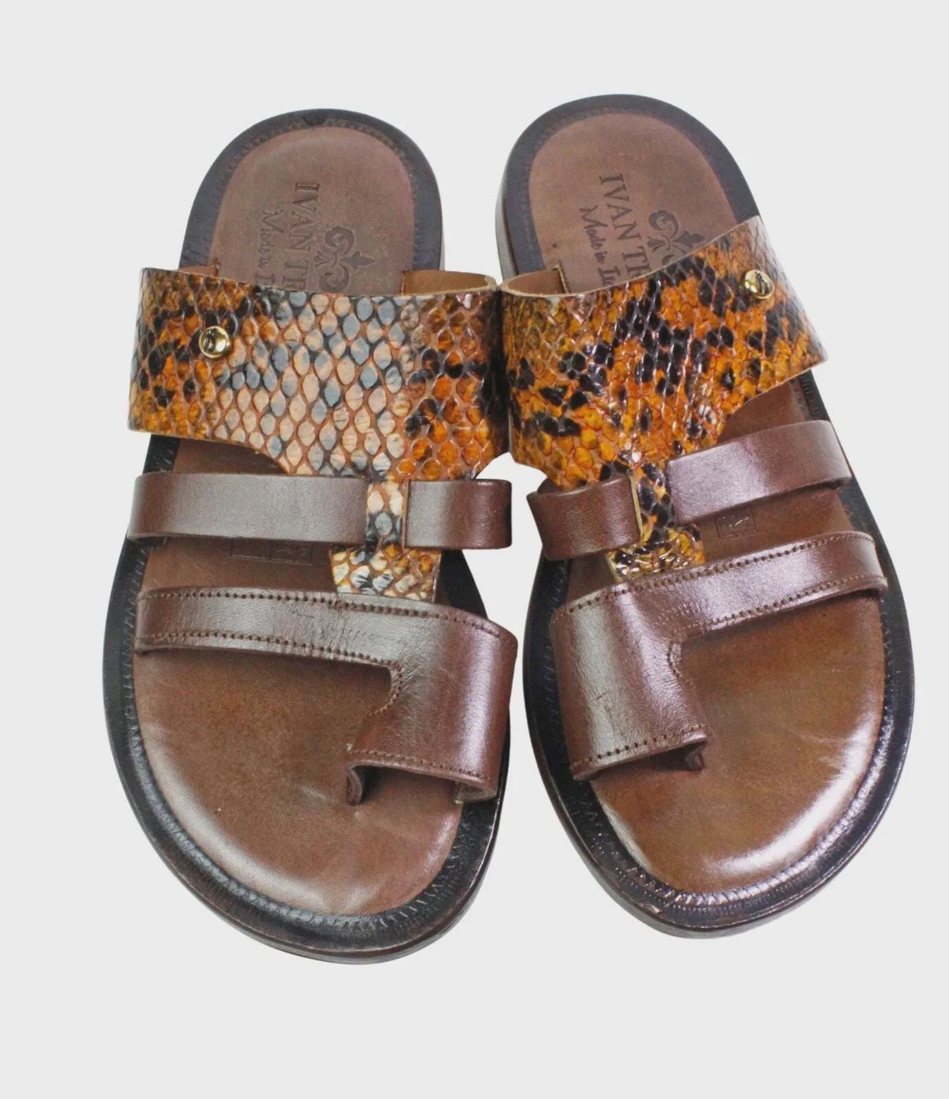 Carter Mens Italian Brown Leather Sandals shoes Carter Brown Sandal main image 3