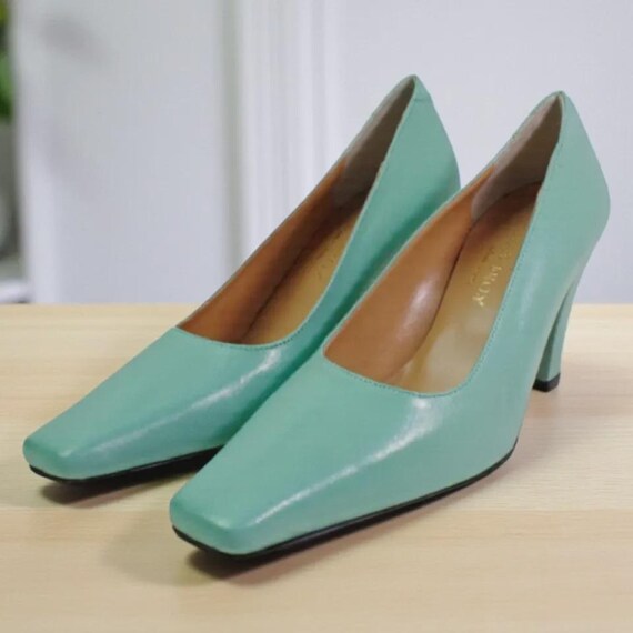 Ivan Troy Lala Aqua Women's Italian Leather Dress Pumps Shoes