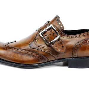 Ivan Troy Karim Brown Monk Strap Shoes Men’s Dress Shoes image 8