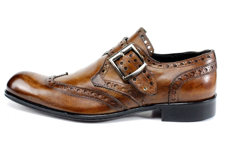 Ivan Troy Karim Brown Monk Strap Shoes Men’s Dress Shoes image 8