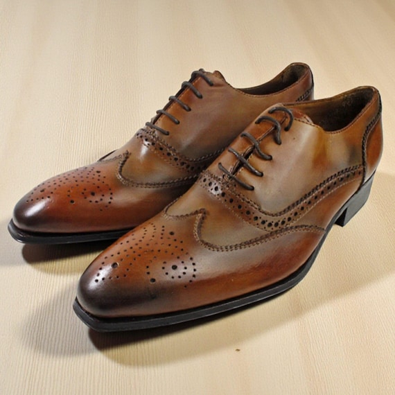 IVAN TROY Baki Cognac Italian Oxford Leather Shoes for Men display picture 3