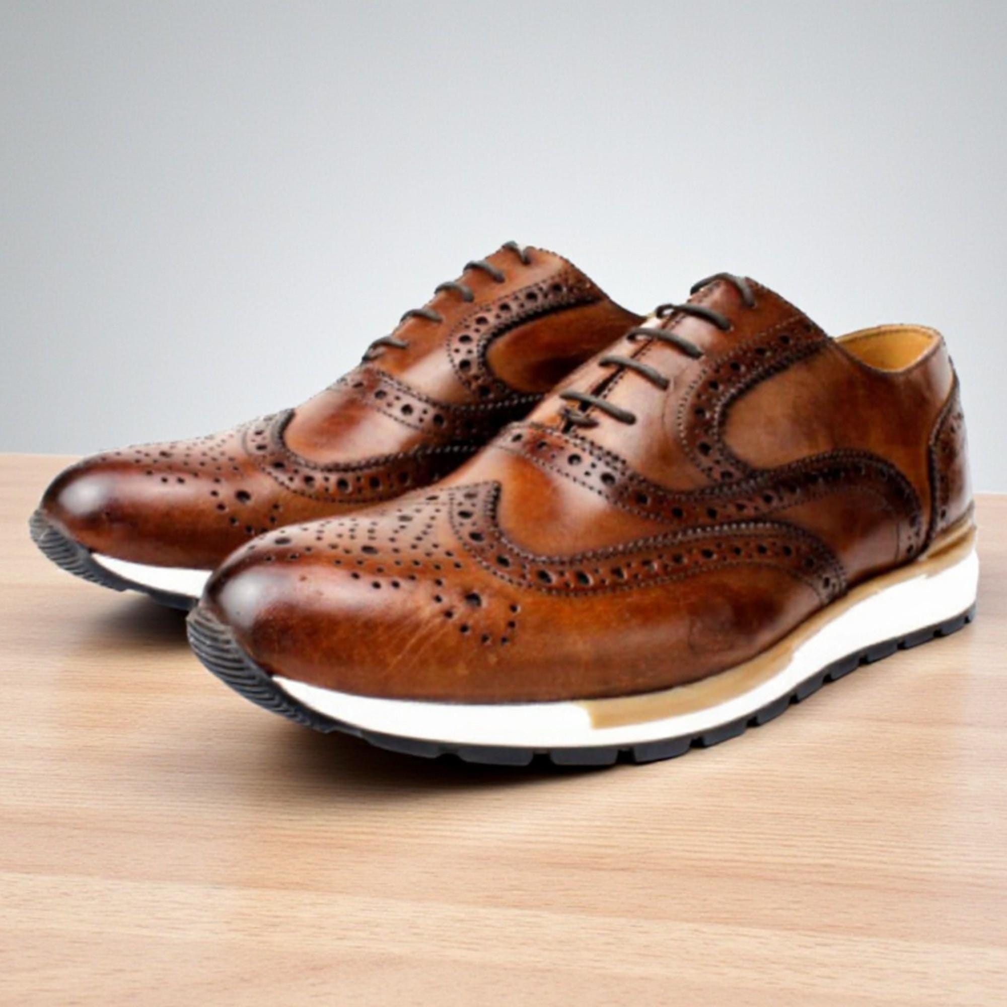 Ivan Troy Jamal Brown Italian Mens Dress Sneaker Shoes/ Made  display picture 1
