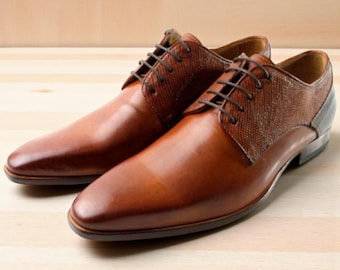 Zapatos Blucher de piel italianos hechos a mano - Zapatos de vestir con cordones Alex Brown/Hechos en Italia
