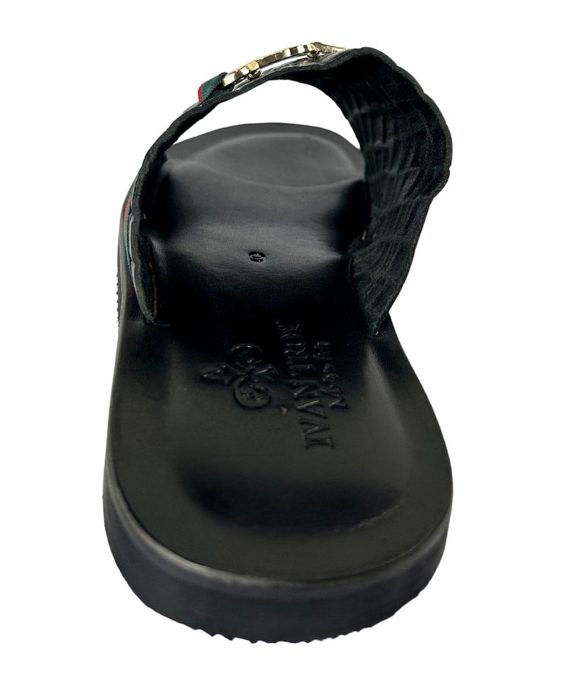 Mark Black Mens Italian Leather Sandals Shoes image 10