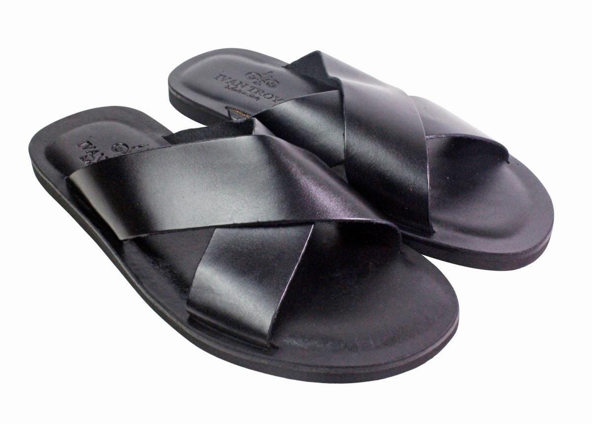 Malibu Black Italian Mens Sandals Shoes, Leather Shoes - Etsy display picture 3