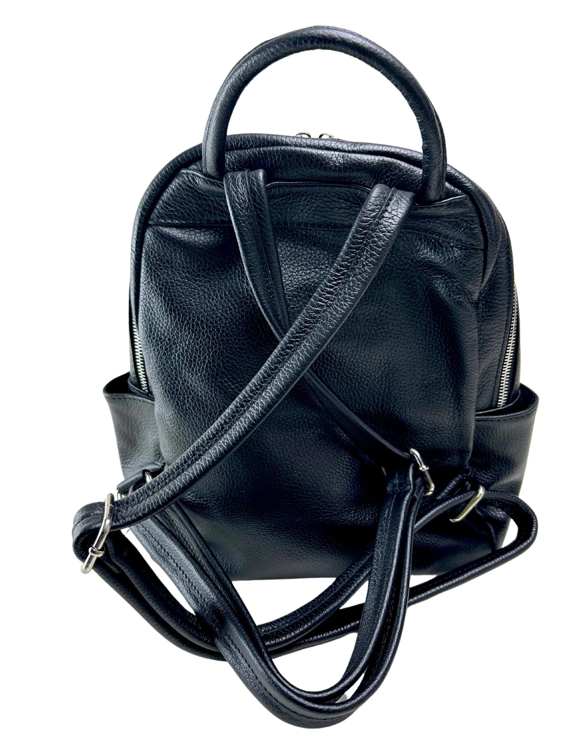 Italian Leather Backpack: Black Women