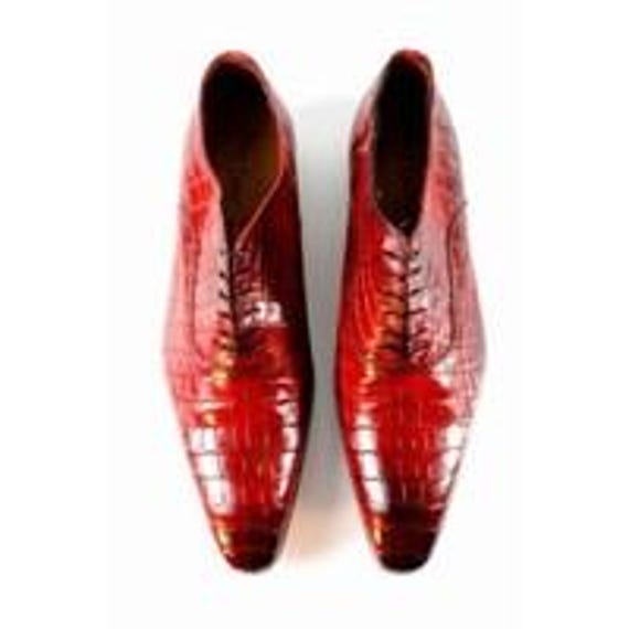 Ivan Troy Victor Red Printed Crocodile Calfskin Oxford - Etsy display picture 3
