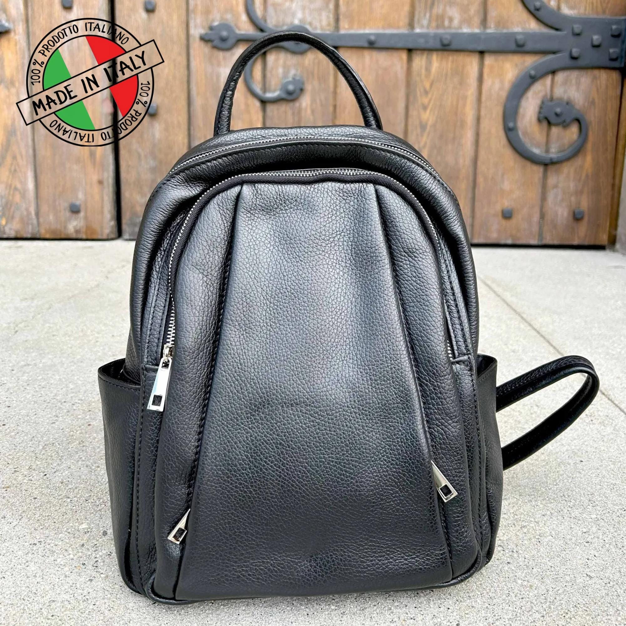 Ivan Troy Anta Black Women\'s Italian Leather Outdoor Travel Bag Zipper Backpack Ivan Troy Handbag Women main image 3