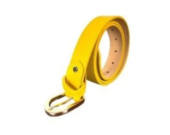 Lare Designer Gürtel aus italienischem Leder - Gelb
