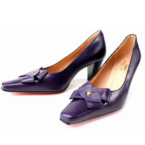 Ivan Troy Women's Maya Leather Italian Purple Dress Pump High Heel Shoes Ivan Troy Women's Maya Leather Italian Purple Dress Pump High Heel Shoes