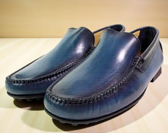 GH BASS WEEJUNS LARSON Men 9 D Blue Velvet Slip On Penny‎ Loafer Shoes GH BASS - 9 US MENS - LARSON Blue loafers | eBay main image 2