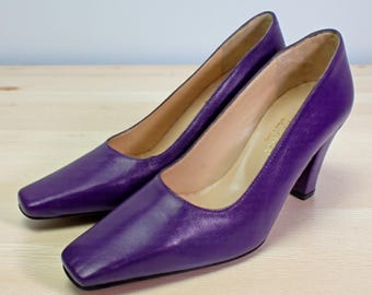 Ivan Troy Lala Purple Women's Italian Leather Dress Pumps Shoes