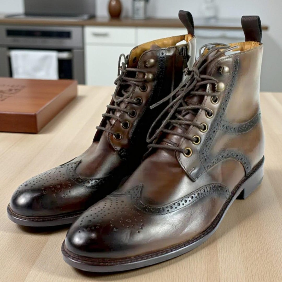 Cesare Men Brown Dress Boots Cesare Men Brown Dress Boots - Ivan Troy main image 3