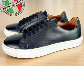 Italian Leather Sneaker: Men's Handmade Casual Shoes