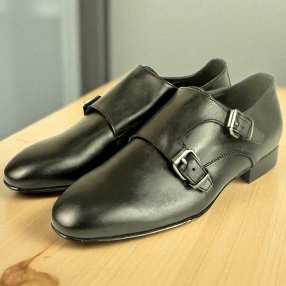 Handmade Brown Leather Double Monkstrap Boys Dress Shoes