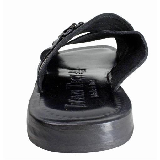 Elhadji Men’s Leather Black Italian Sandals Shoes Elhadji Men main image 2