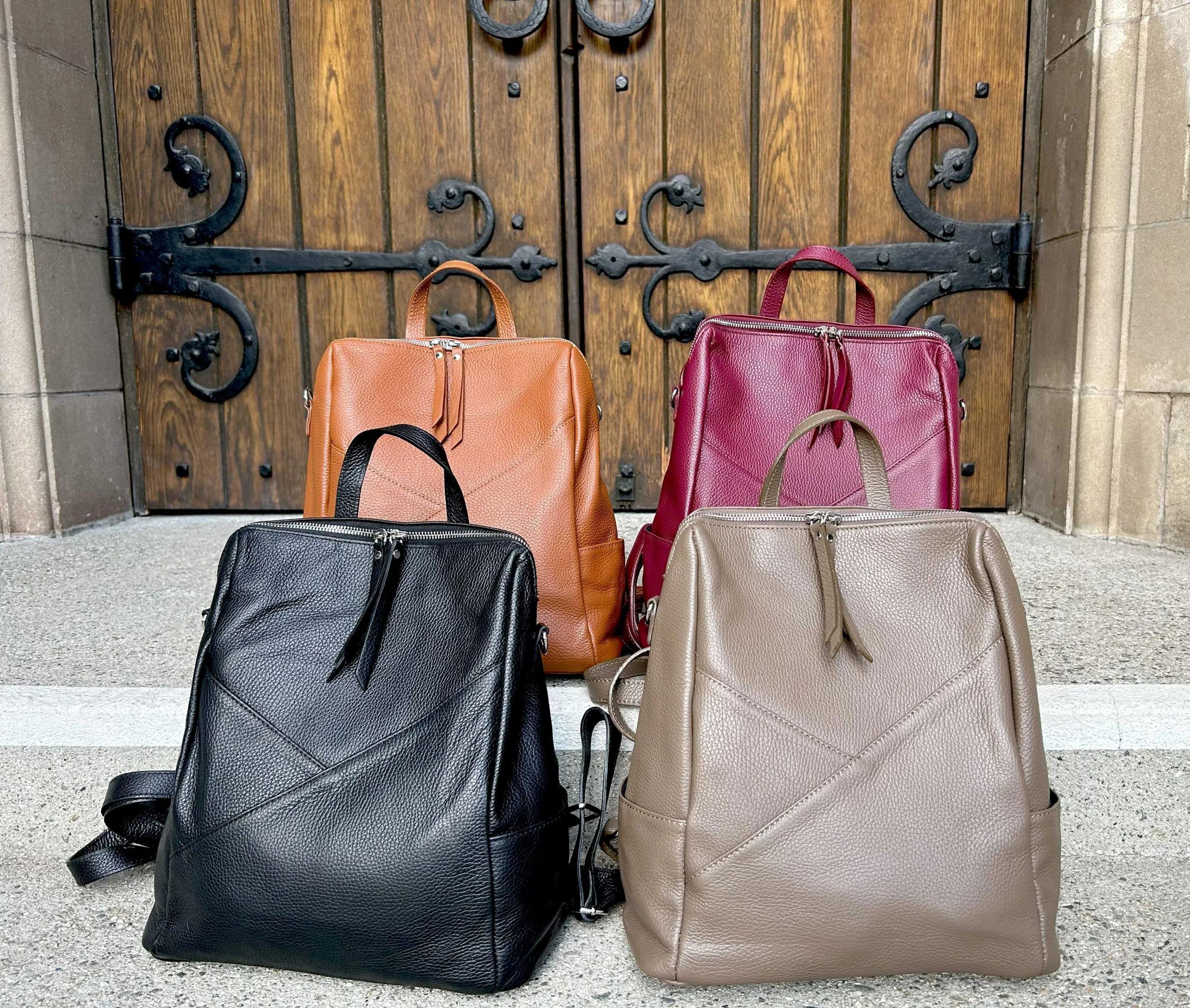 Ivan Troy Sama Black Women\'s Italian Leather Shoulder Bag Outdoor Backpack Ivan Troy Yama Black Women main image 4