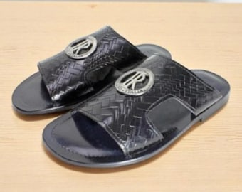 Mason Black Men’s Italian Leather Sandals Shoes