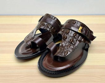Torin Brown Men’s Italian Leather Sandals Shoes