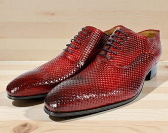 Zapatos Oxford de cuero rojo para hombre Ivan Troy Yaya